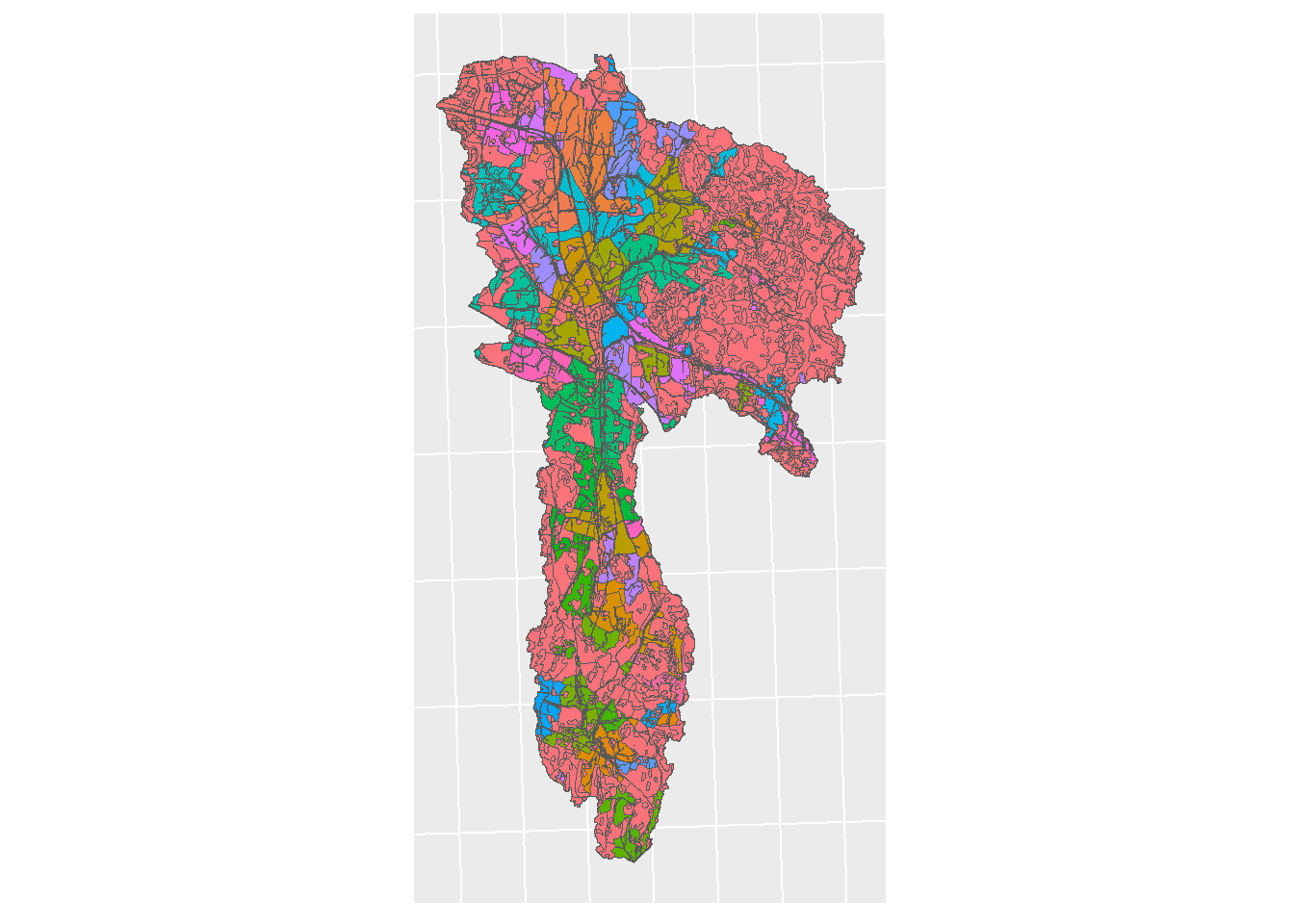 Land use map of CS10 by Farm ID