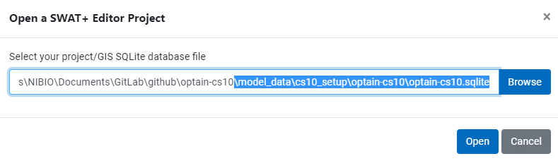 Path to the project sqlite